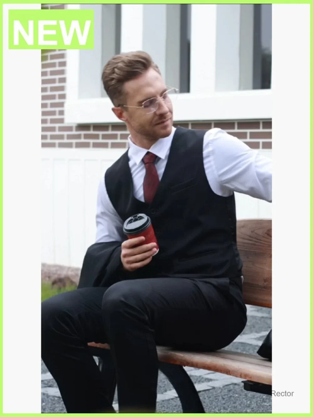 Men's Slim Fit Formal Suit Vest Dress Waistcoat Button Sleeveless X-Large